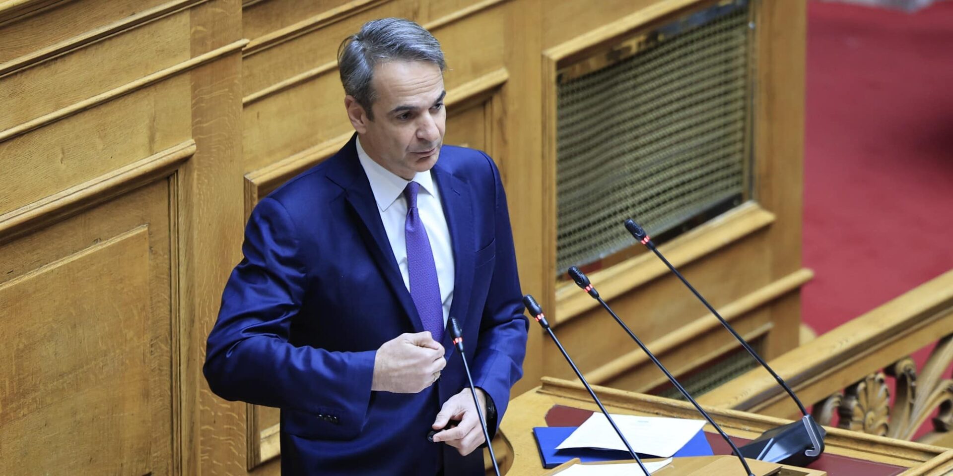Ο Κυριάκος Μητσοτάκης στην Ολομέλεια της Βουλής