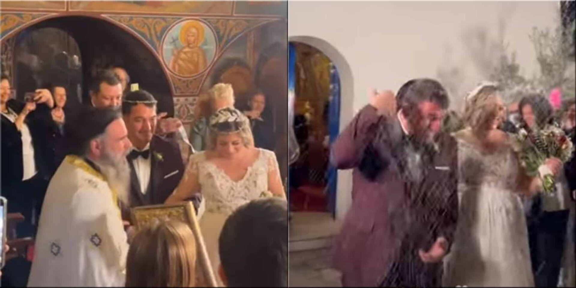 Πύρρος Δήμας και Αφροδίτη Σκαφίδα στο γάμο τους