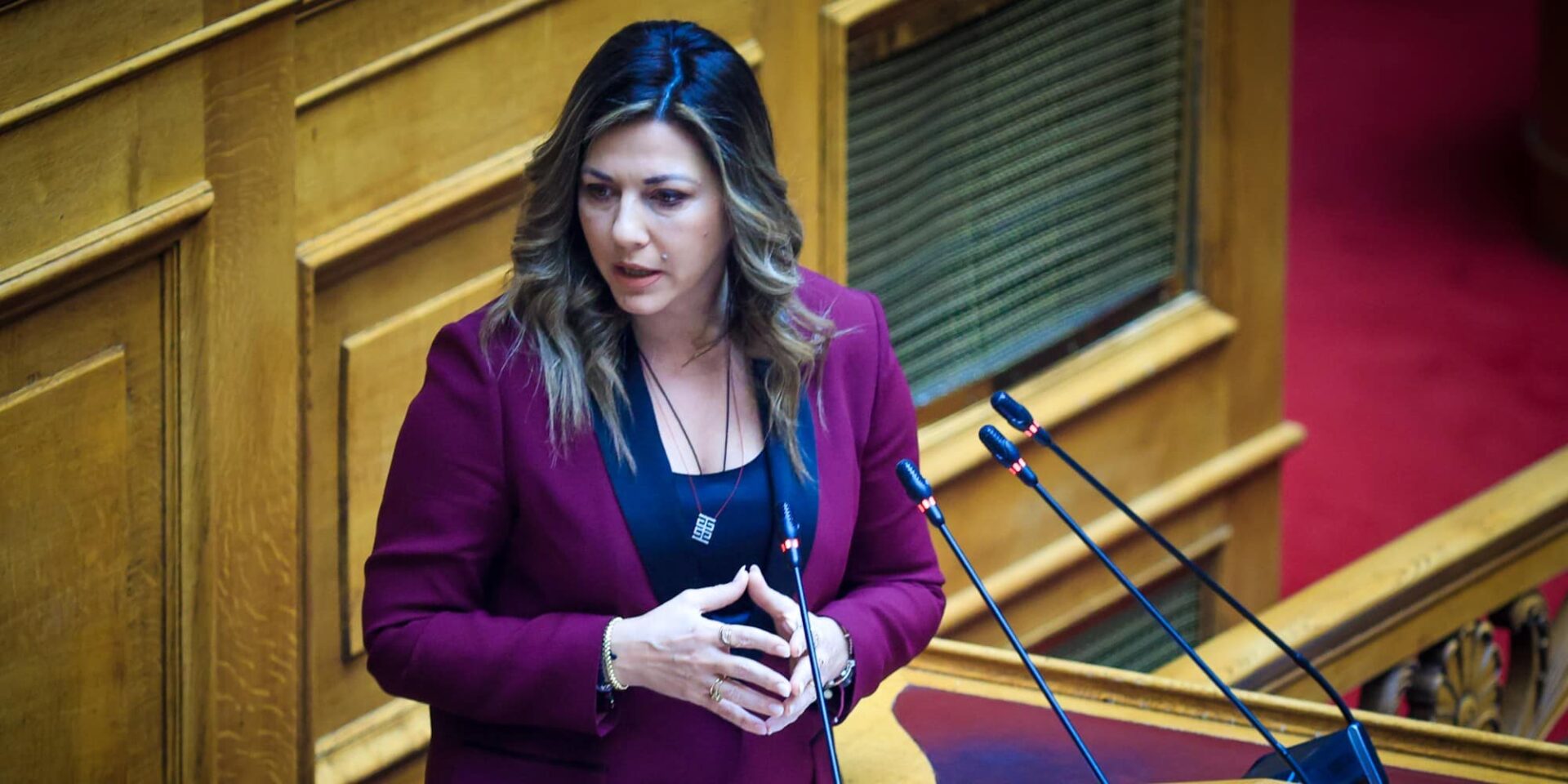 Η υπουργός Κοινωνικής Συνοχής και Οικογένειας Σοφία Ζαχαράκη