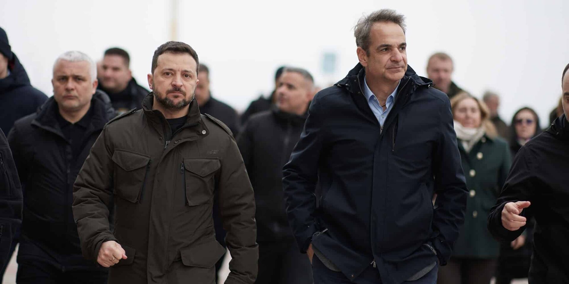 Ο Κυριάκος Μητσοτάκης με τον Βολοντίμιρ Ζελένσκι στην Οδησσό
