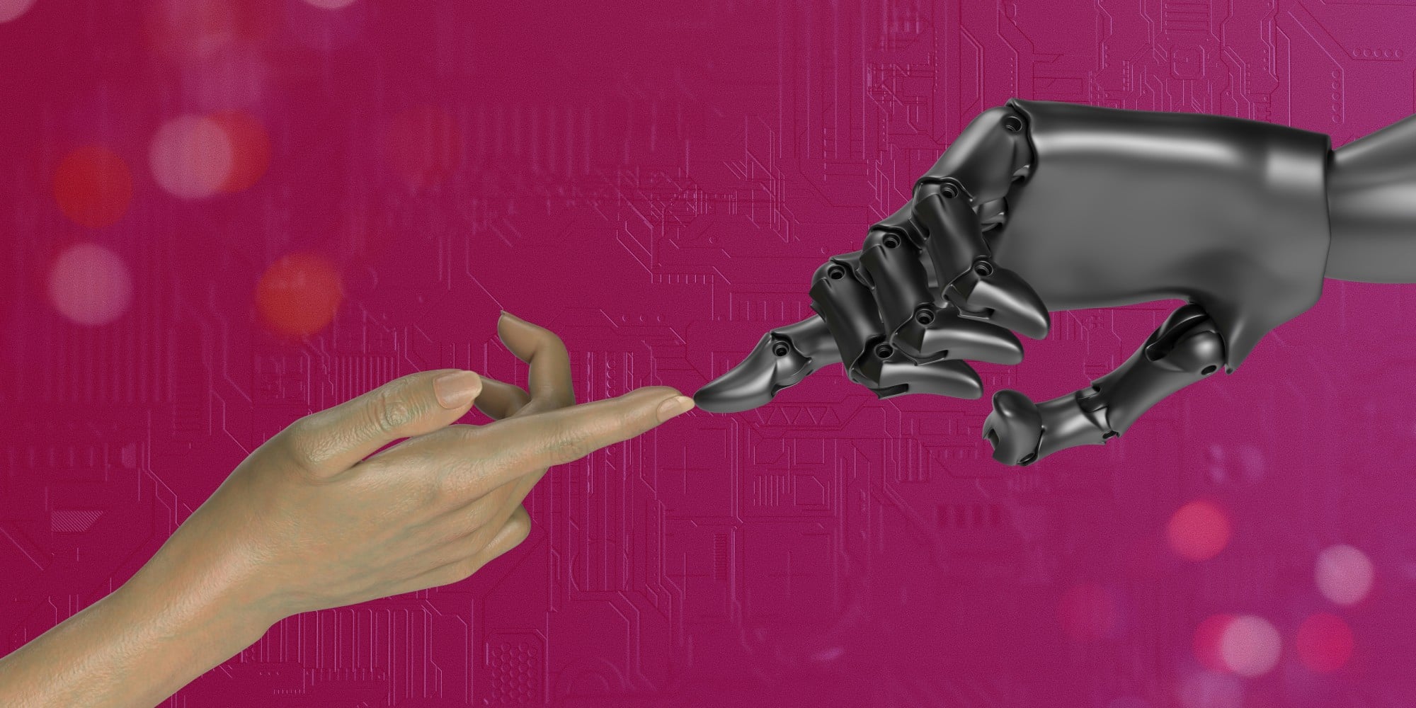 Ανθρώπινο χέρι και ρομπότ