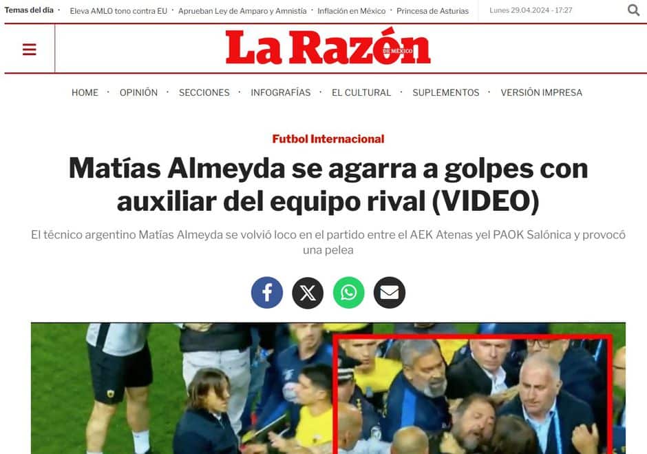 Τα ξένα ΜΜΕ για τον Ματίας Αλμέιδα: «Ο προπονητής της ΑΕΚ "θόλωσε" και άρχισε καυγά» (εικόνες)