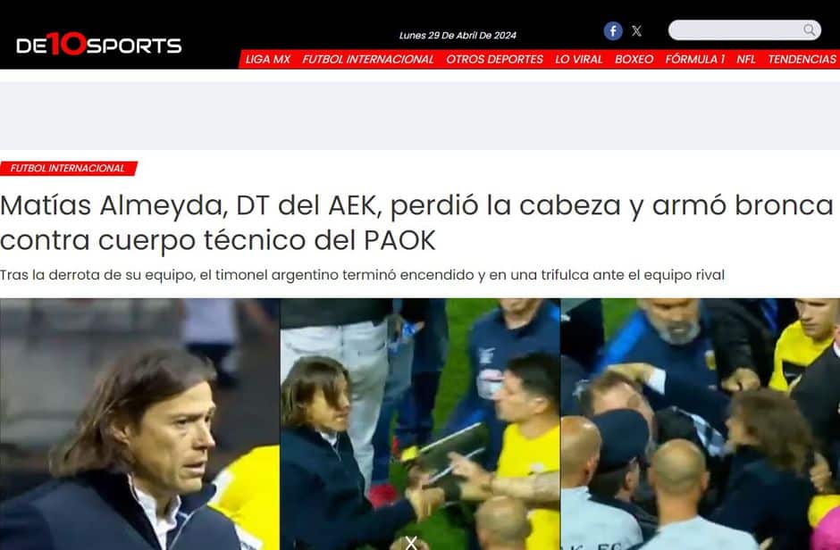 3 1 - Τα ξένα ΜΜΕ για τον Ματίας Αλμέιδα: «Ο προπονητής της ΑΕΚ "θόλωσε" και άρχισε καυγά» (εικόνες)