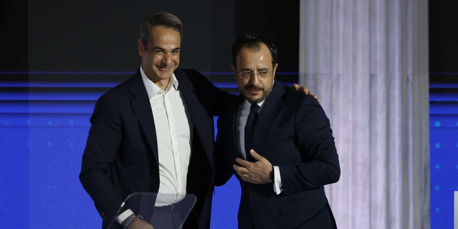 Ο Κυριάκος Μητσοτάκης και ο Νίκος Χριστοδουλίδης