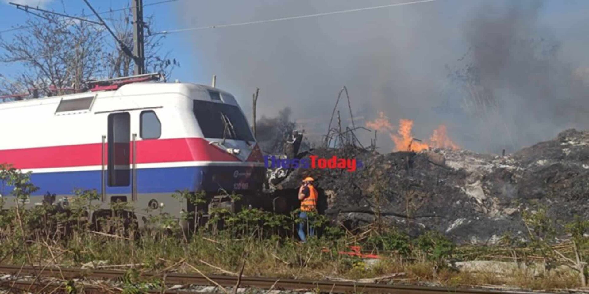 Εικόνα από την αμαξοστοιχία στη Θεσσαλονίκη