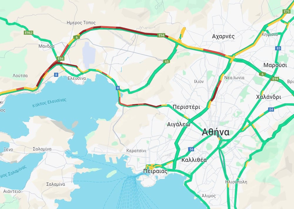 Kinisi 3 5 24 - Κίνηση τώρα: «Έμφραγμα» στην Αττική Οδό μετά από τροχαίο, μποτιλιάρισμα στην Εθνική Αθηνών-Κορίνθου (live ο χάρτης)