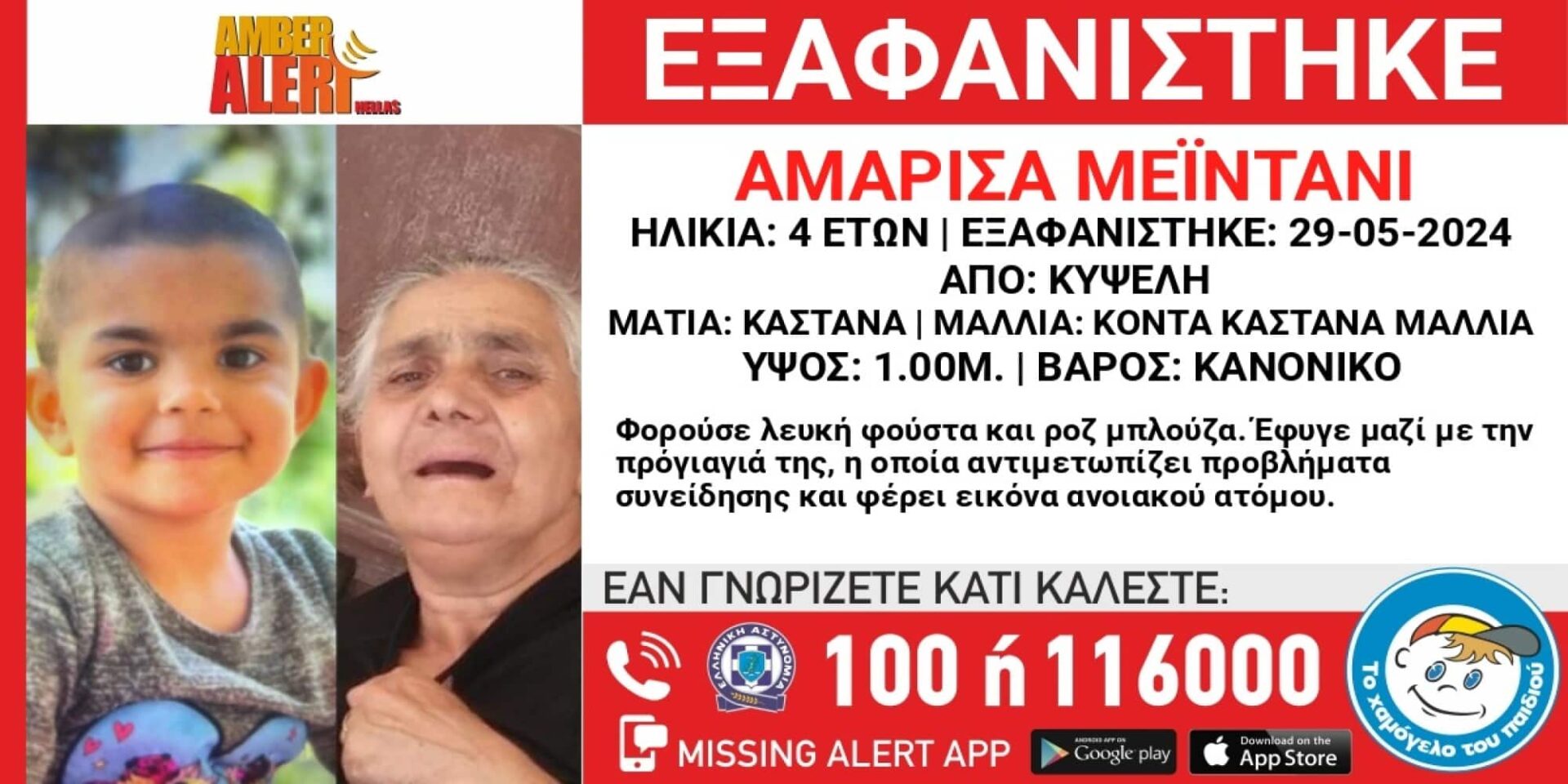 Εξαφανίστηκαν 4χρονη και η 76χρονη προγιαγιά της στην Κυψέλη