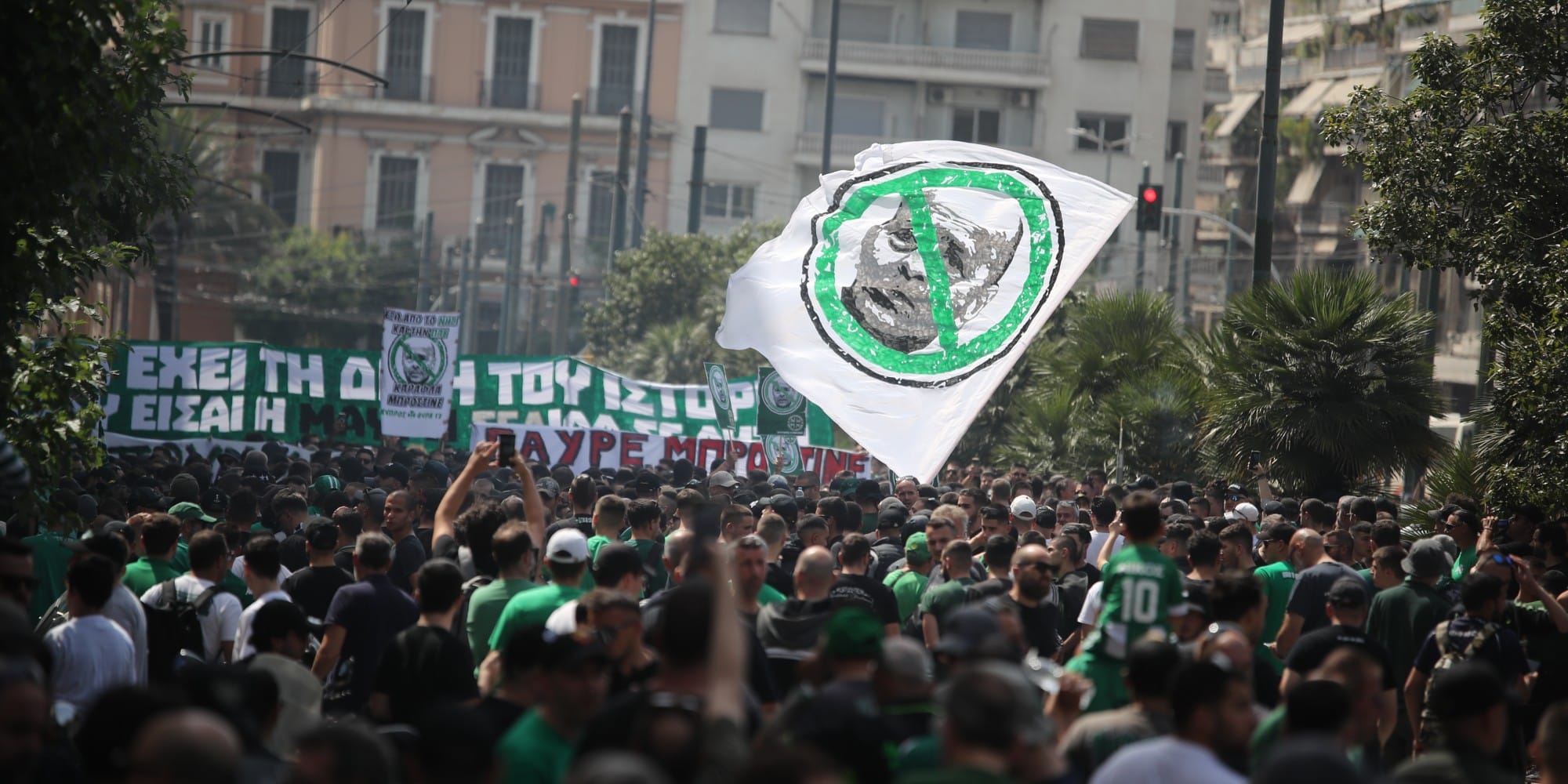 To συλλαλητήριο που οργάνωσαν οπαδοί του Παναθηναϊκού