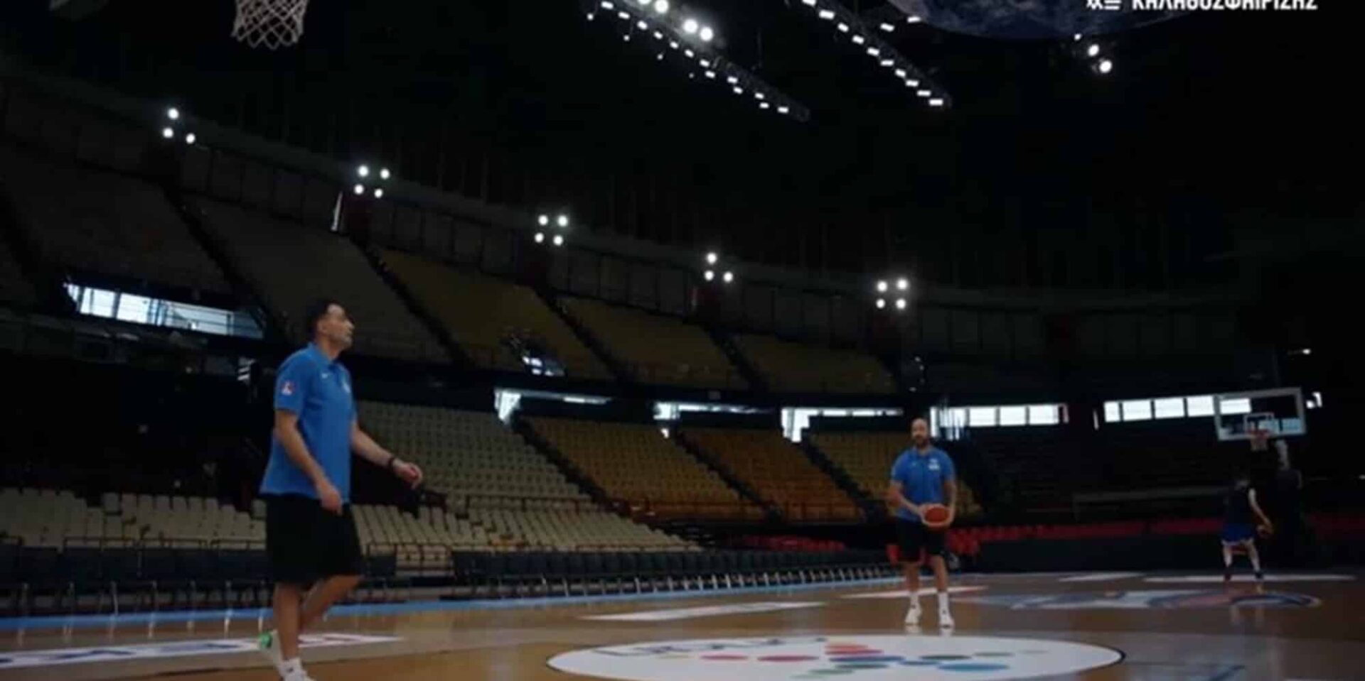Άχαστος ο Βασίλης Σπανούλης στην προπόνηση της Εθνικής